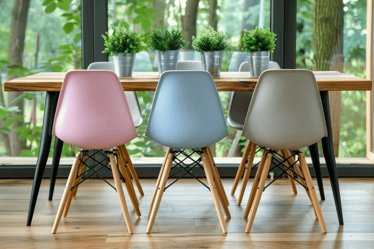Plastic coloured dining chairs hotsell