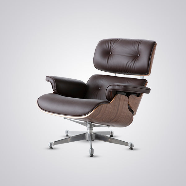 Charles Eames Mid-Century Lounge Chair & Ottoman in Walnut Wood and Black