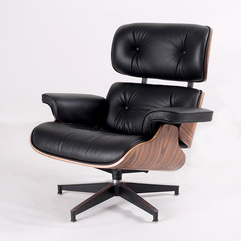 Mid-Century Rosewood Lounge Chair & Ottoman in Chocolate Brown