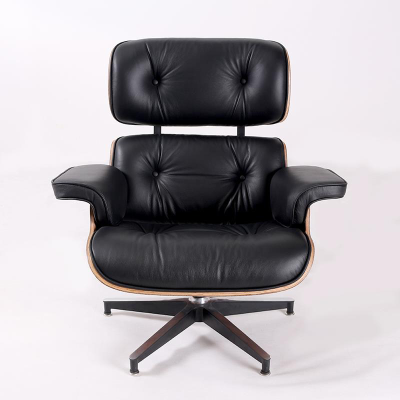 Iconic Eames Lounge Chair & Ottoman in Wood and Leather