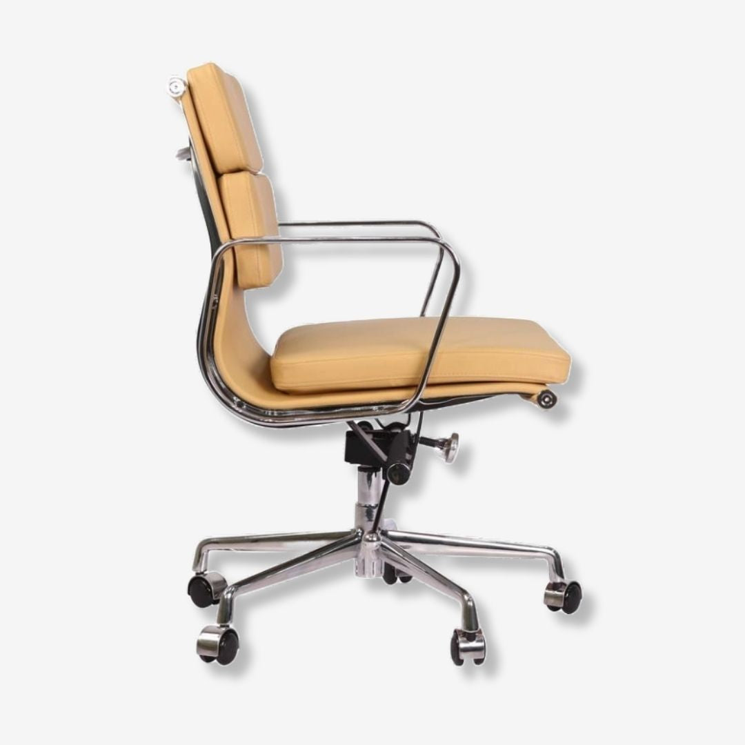 Magical Eames Soft Pad Office Chair - Tan Brown Comfort and Style - Elegant Desk Chair - Home Office Seating - Enchanted Elegance - Premium SOFT PAD LOW BACK from Luxe Furnishes - Just $345! Shop now at Luxe Furnishes