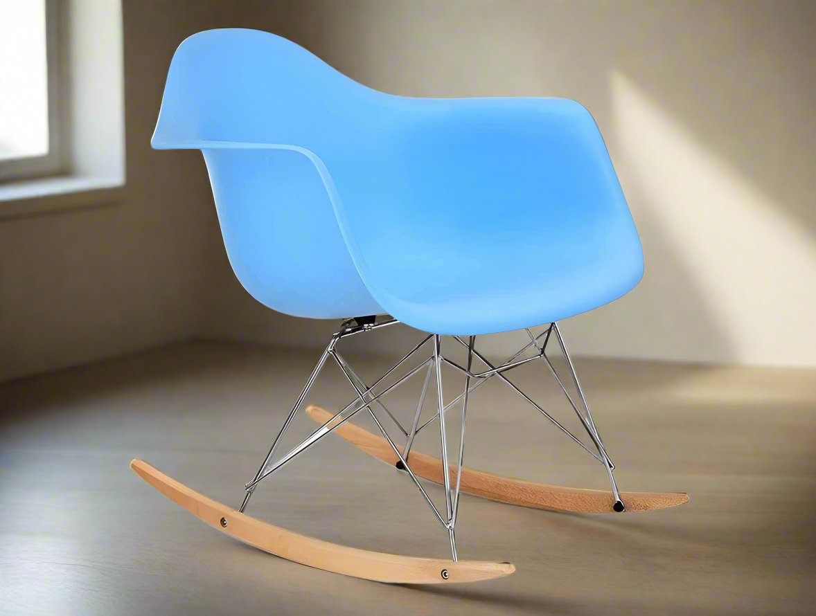 Eames Style Rocker Eames Style Rocking Chair RAR Light Blue | Luxe Furnishes