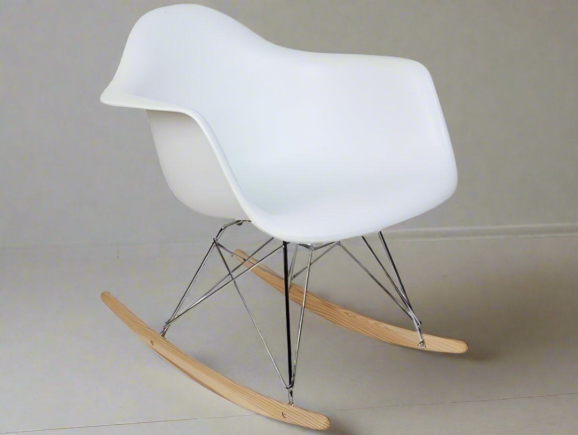Eames Style Rocking Chair RAR White | Luxe Furnishes