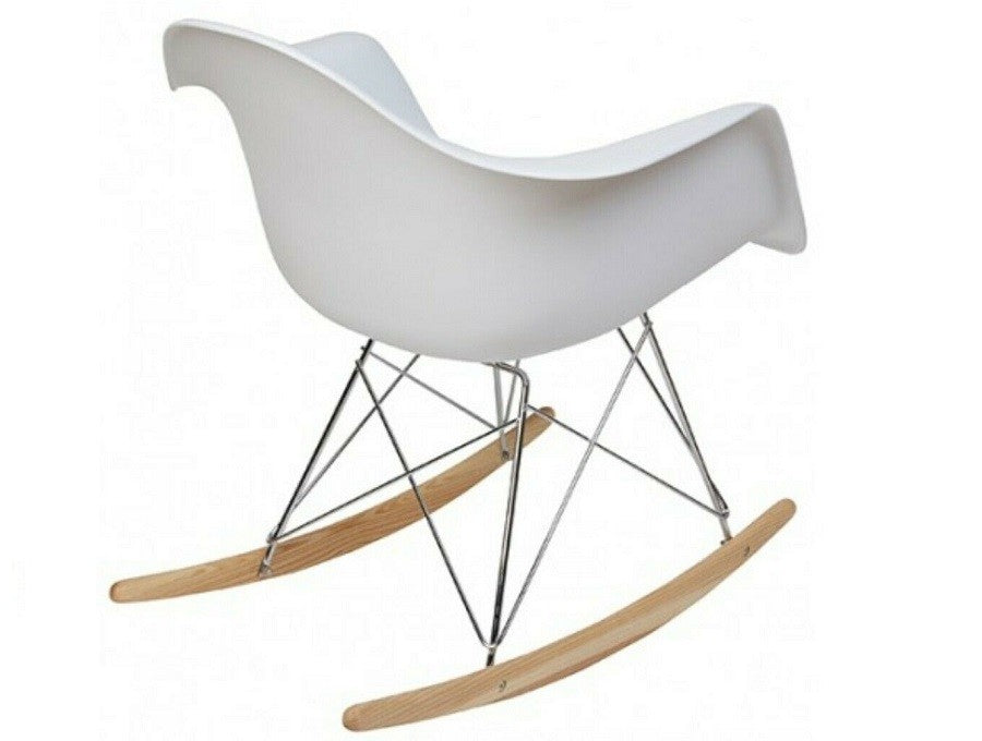 Eames Style Rocker Eames Style Rocking Chair RAR White | Luxe Furnishes