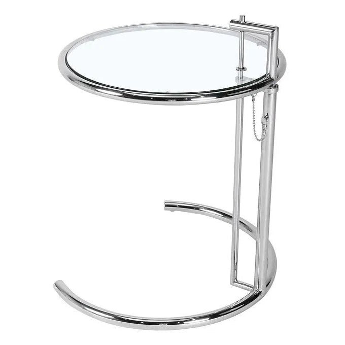 Eileen Gray Adjustable Side Table E1027 Silver - Luxe Furnishes