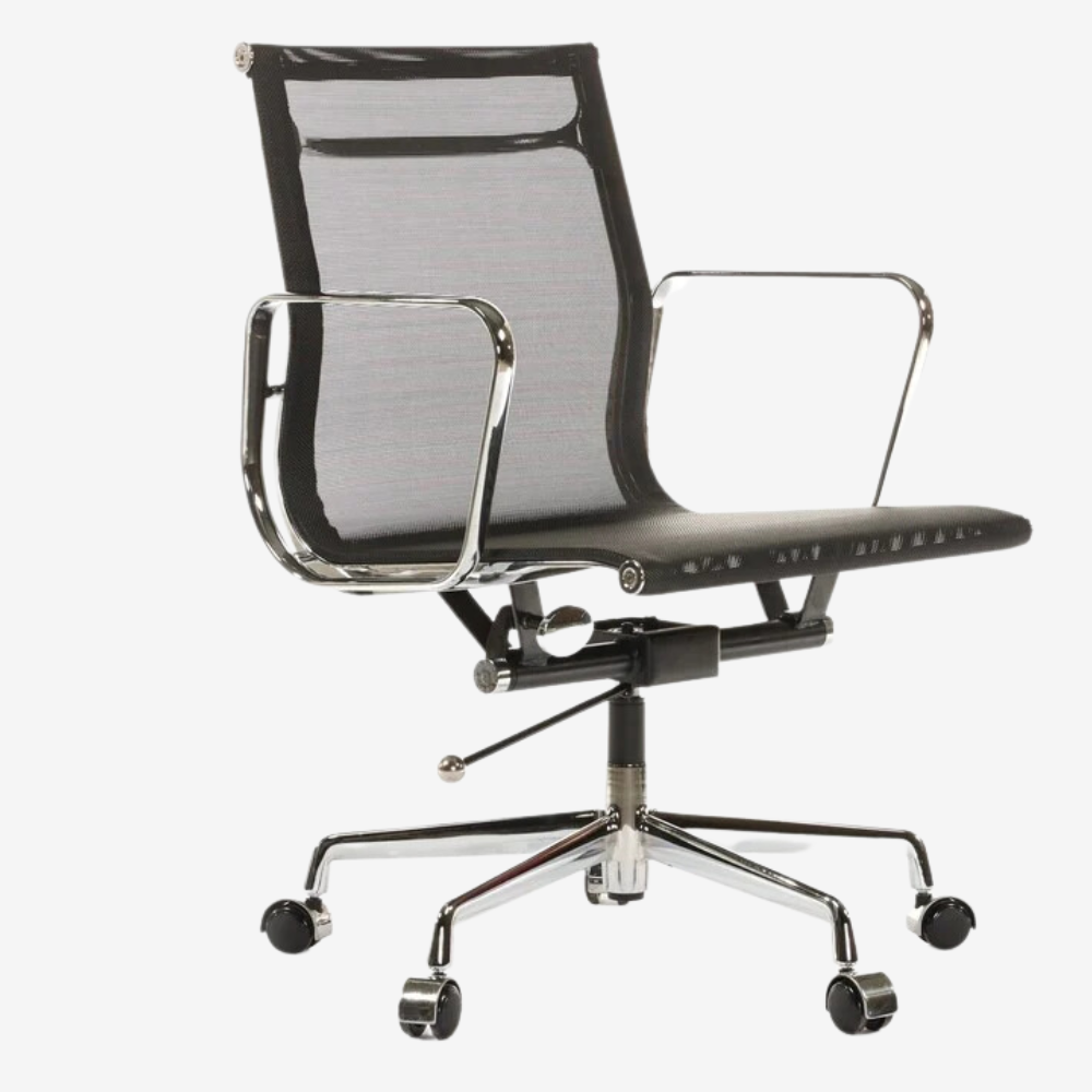 Modern Eames Low Back Mesh Office Chair in Sleek Black - Ergonomic Computer Desk Seating - Premium Mesh Low Back Chair from Luxe Furnishes - Just $245! Shop now at Luxe Furnishes