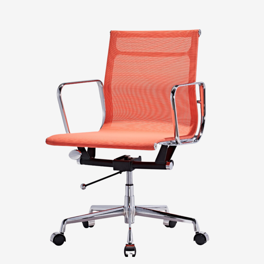 Modern Office Chair EA 117 - Orange Eames Low Back Mesh Desk Seating