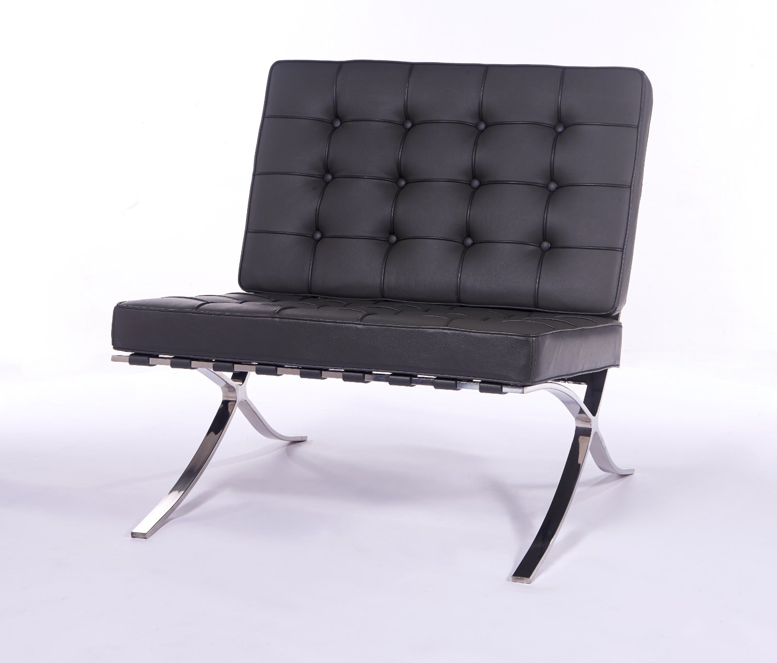 Italian Aniline Dark Grey Barcelona Chair