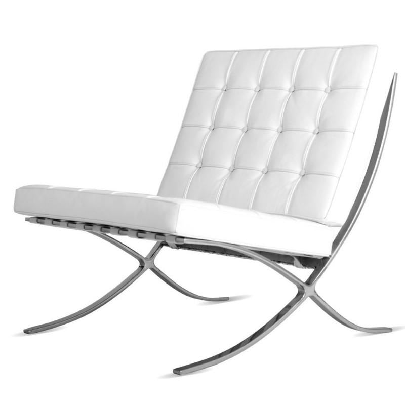 Premium Barcelona Chair - Italian Aniline Cream | Luxe Furnishes