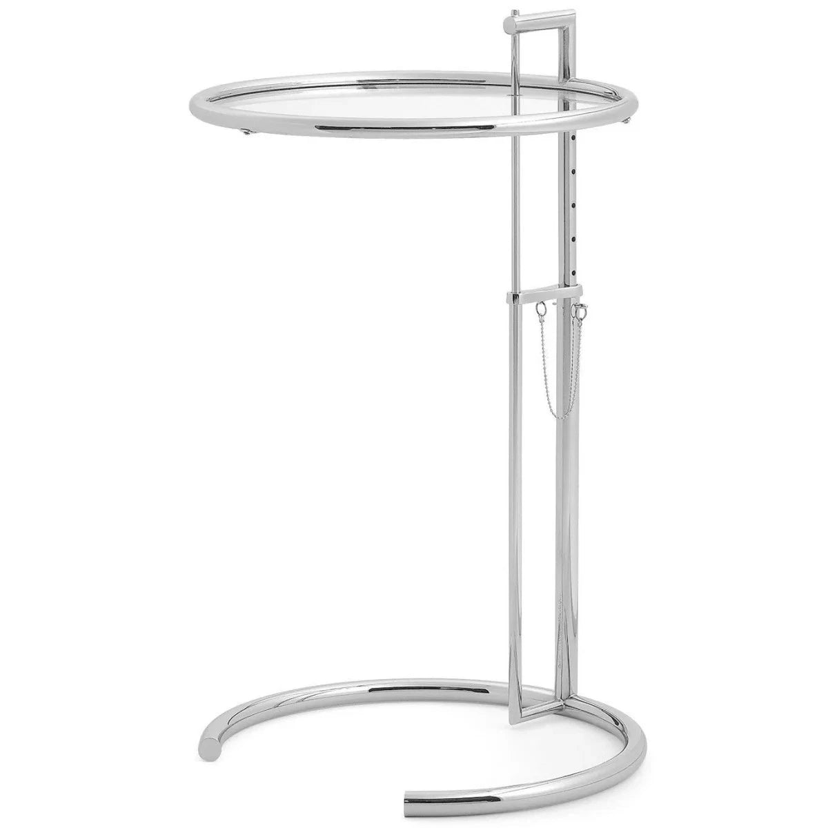 Eileen Gray Adjustable Side Table E1027 Silver - Luxe Furnishes