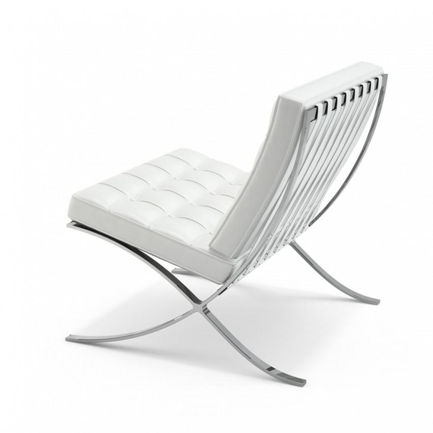 Italian Aniline Dark Grey Barcelona Chair